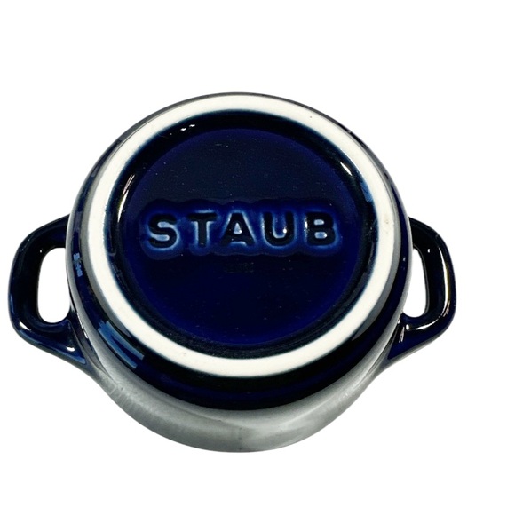 NEW Staub DARK BLUE MINI ROUND CERAMIC COCOTTE 10cm - Picture 6 of 7